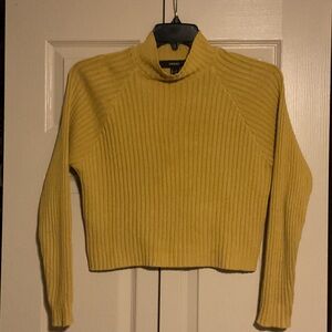 Forever 21 Yellow Ribbed Turtleneck Sweater